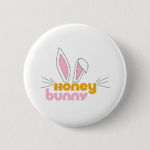 Sweet Happy Hunny Bunny Honey 2 Inch Round Button