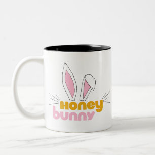 Sweet Happy Hunny Bunny Honey Rabbit Art Two-Tone Coffee Mug