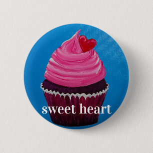 sweet heart 2 inch round button