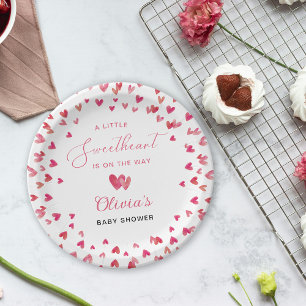 Sweet Heart Baby Shower Paper Plate