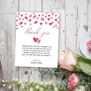 Sweet heart Baby Shower Thank You Card
