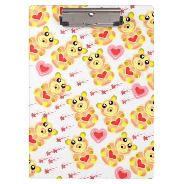Sweet Heart Bear Nursery Pattern Clipboard (Front)