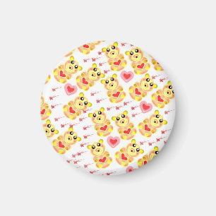 Sweet Heart Bear Nursery Pattern Magnet
