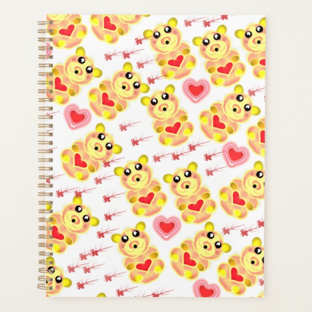 Sweet Heart Bear Nursery Pattern Planner (Front)