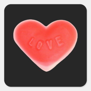 Sweet Heart Black autocollant carré