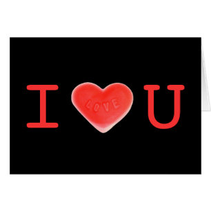 Sweet Heart Black 'I love U' card