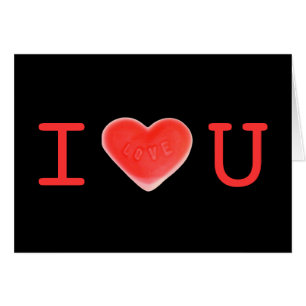 Sweet Heart Black  'I love U' Valentine's Day card
