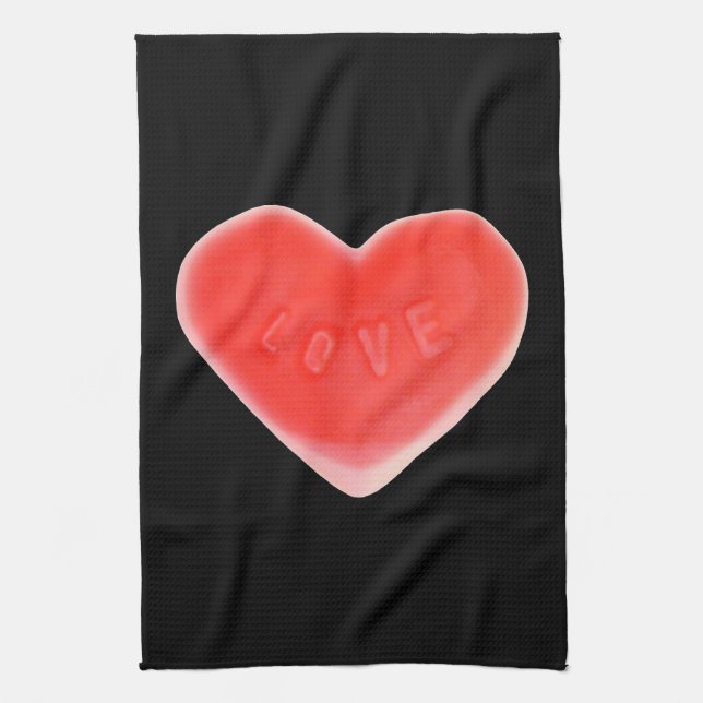 Sweet Heart Black kitchen towel (Vertical)