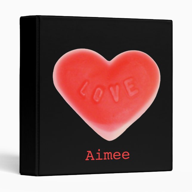 Sweet Heart Black  'Name' ring binder (Front/Spine)