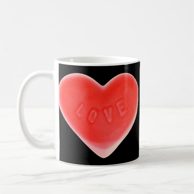 Sweet Heart Black 'Your Text' mug (Left)