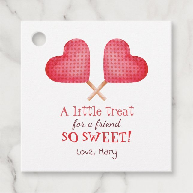 Sweet heart friendship treat Favour Tags (Front)