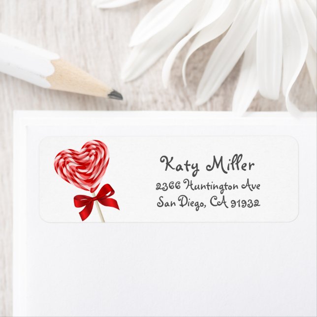 Sweet Heart Lollipop Girls Address Label (Insitu)