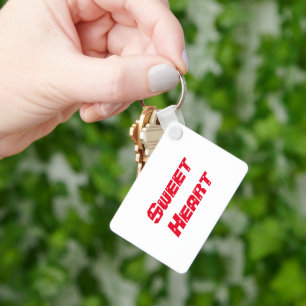 Sweet Heart Name Printed Red Colour Text-Lanyards Keychain