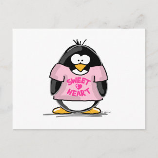 Sweet Heart Penguin Postcard