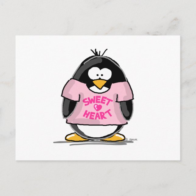 Sweet Heart Penguin Postcard (Front)