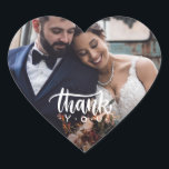 Sweet Heart Photo Wedding Thank You Favour Sticker<br><div class="desc">Introducing the Sweet Heart Photo Wedding Thank You Favour Heart Sticker, the perfect finishing touch to express your gratitude to your guests in style! These charming heart-shaped stickers are customizable, allowing you to add a personal touch by incorporating a favourite photo.. Each sticker serves as a heartfelt token of appreciation...</div>