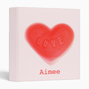 Sweet Heart Pink 'Name' ring binder