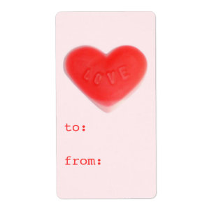 Sweet Heart Pink 'to...from' gift tag label