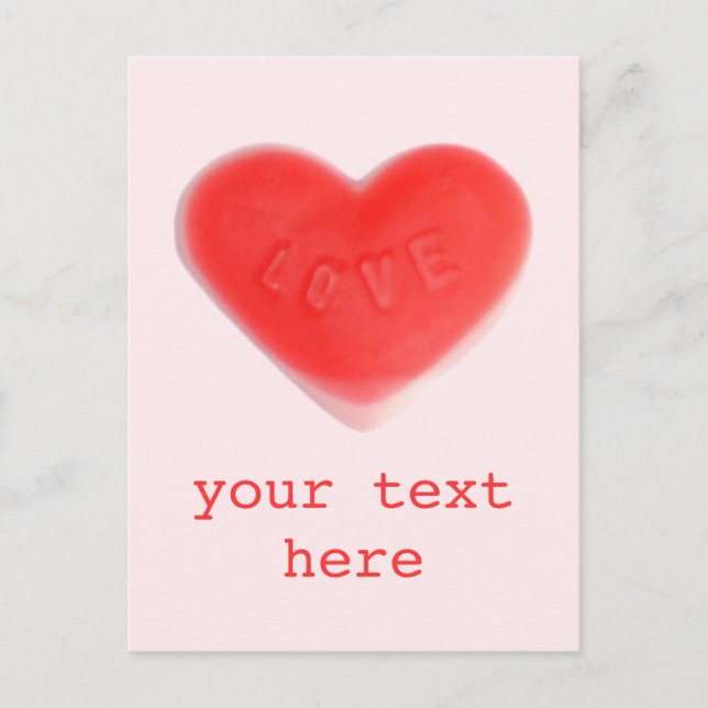 Sweet Heart Pink 'Your Text' postcard (Front)