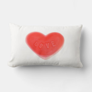 Sweet Heart red back throw pillow lumbar