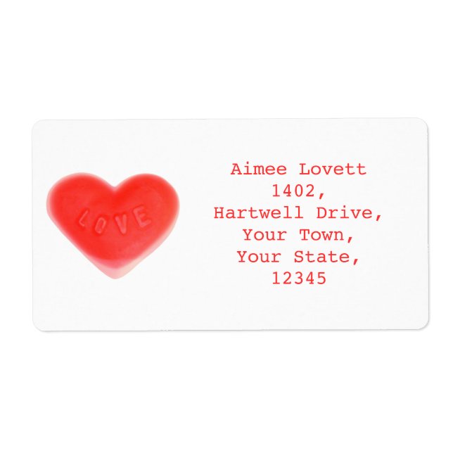 Sweet Heart shipping label (Front)