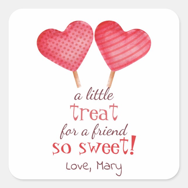 Sweet heart with dots School Treat Favour Sticker (Front)