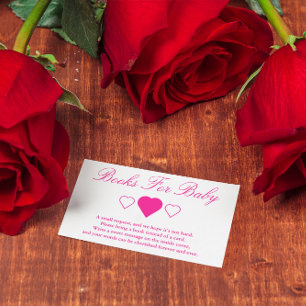 Sweet Hearts Baby Shower Books For Baby Enclosure Card