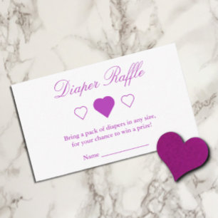Sweet Hearts Baby Shower Diaper Raffle Enclosure Card