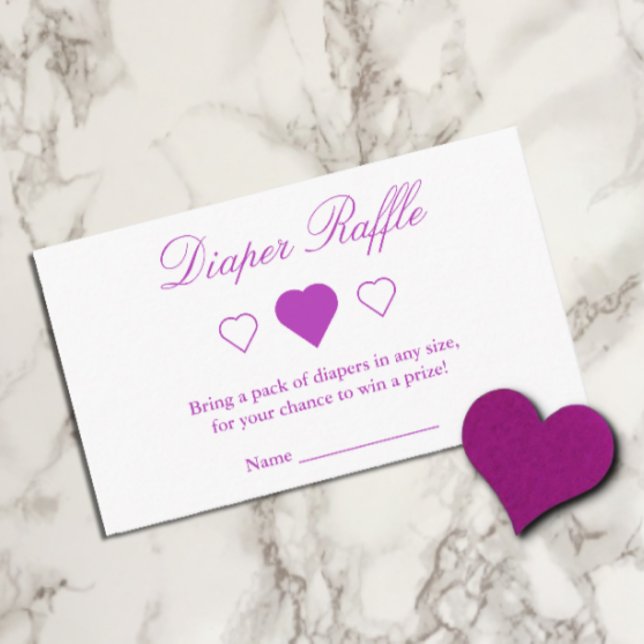 Sweet Hearts Baby Shower Diaper Raffle Enclosure Card (Creator Uploaded)