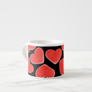 Sweet Hearts Black espresso mug