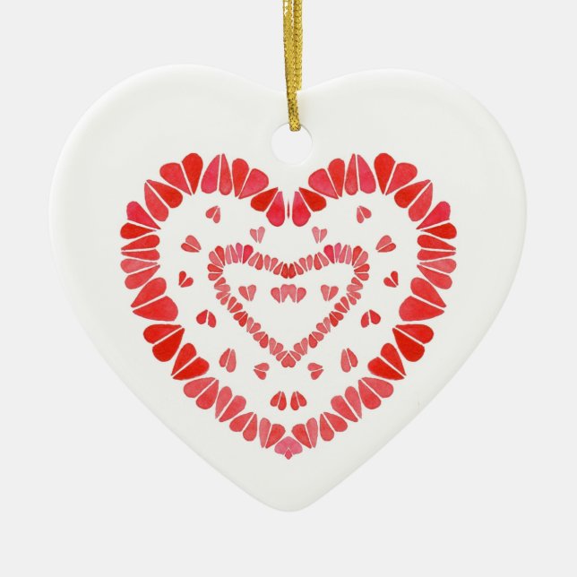SWEET HEARTS Ceramic Heart Ornament (Front)