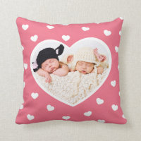 Sweet Hearts Custom Photo Pillow / Pink