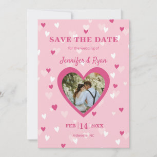 Sweet Hearts Custom Photo Pink Save The Date