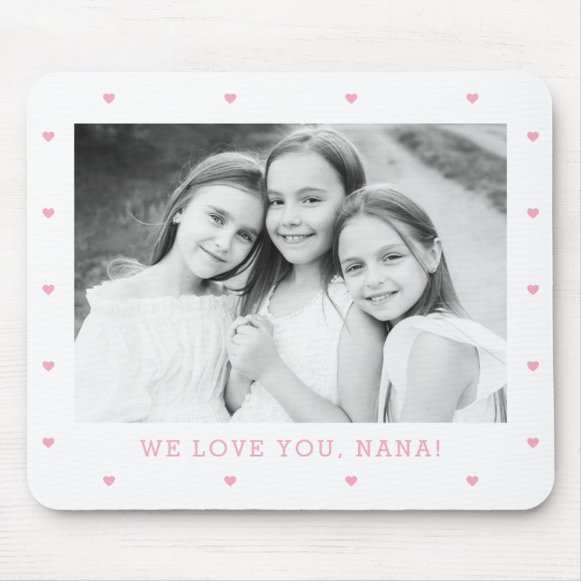 Sweet Hearts EDITABLE COLOR Custom Photo Mouse Pad (Front)