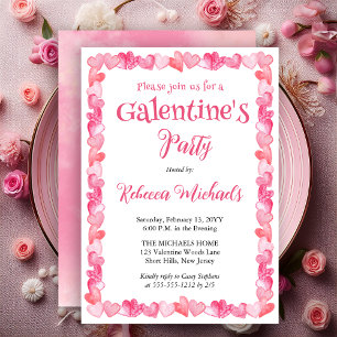 Sweet Hearts Frame Galentine's Day Party Invitation