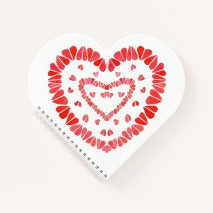 SWEET HEARTS Heart Shape Spiral Notebook