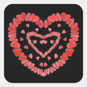 SWEET HEARTS II Large Square Stickers
