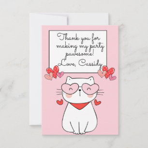 Sweet Hearts Kitten, Are You Kitten Me Birthday  Thank You Card