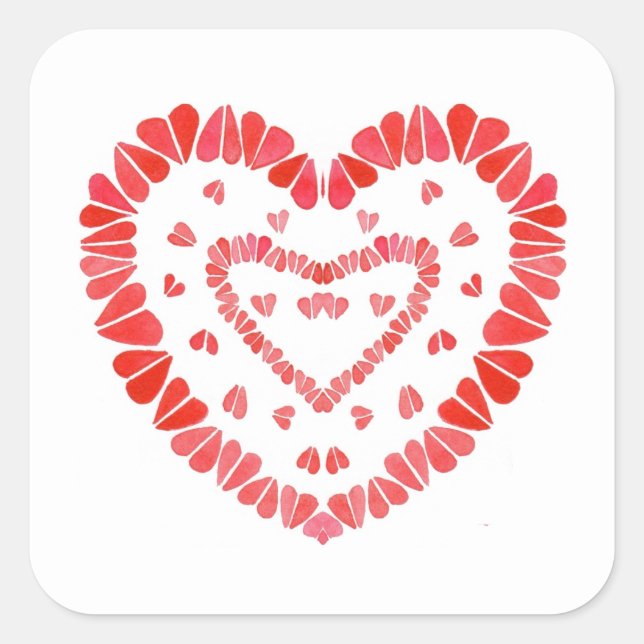 SWEET HEARTS Large Square Stickers (Front)