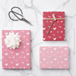 Sweet Hearts Pattern Red and Pink Wrapping Paper Sheet<br><div class="desc">Sweet tiny hearts pattern in red,  pink and light pink.</div>