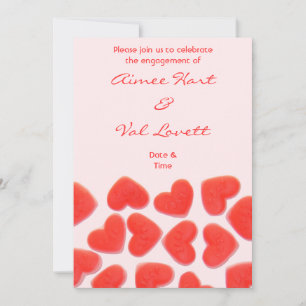 Sweet Hearts Pink invitation de "fiançailles"