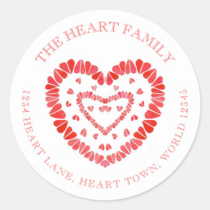 SWEET HEARTS Small Round Address Envelope Seals