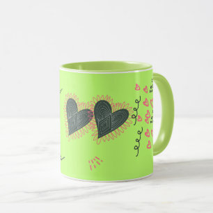 Sweet Hearts & Sunflowers Valentine's Day Mug