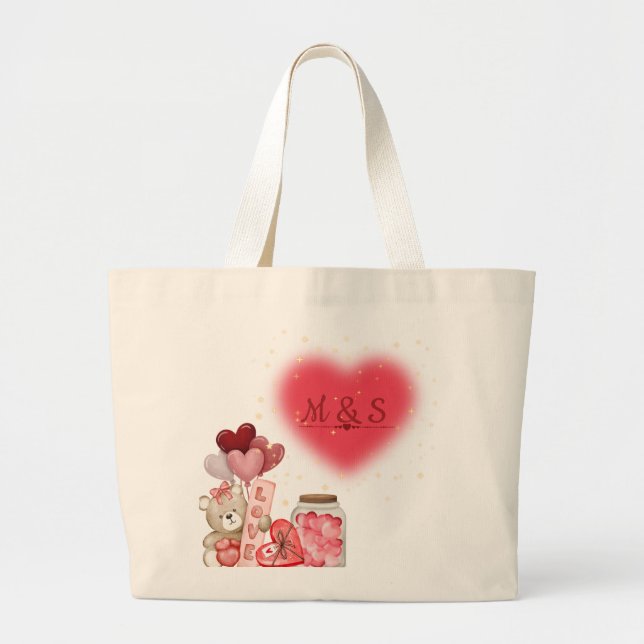 Sweet Hearts & Teddy Bear Valentine Bag (Front)