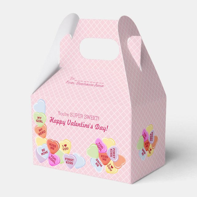 Sweet Hearts Valentines Candy Favor Box (Front Side)