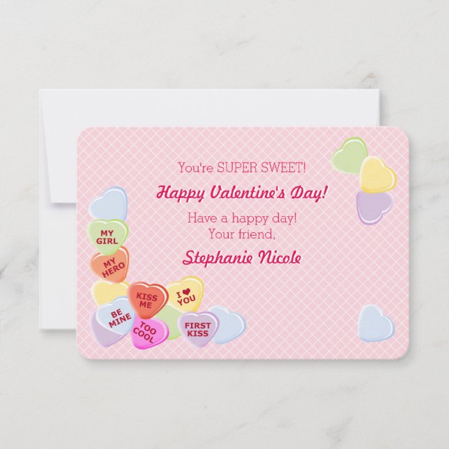 Sweet Hearts Valentines Candy Invitation (Front)