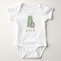 Sweet hedgehog Personalized Letter A Baby Bodysuit