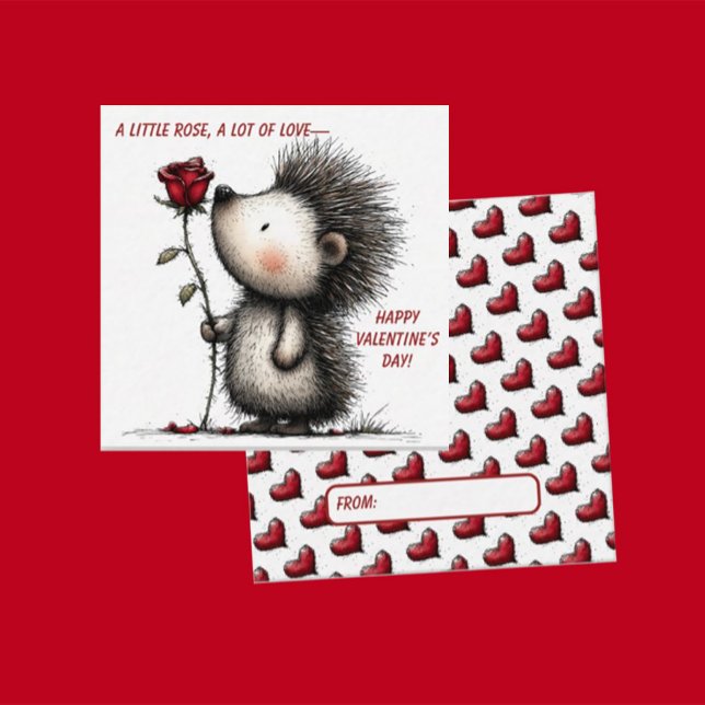 Sweet Hedgehog Valentine Card  (Creator Uploaded)