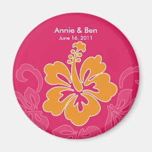 Sweet Hibiscus Save the Date Magnet
