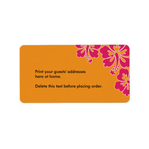 Sweet Hibiscus Wedding Custom Address Label